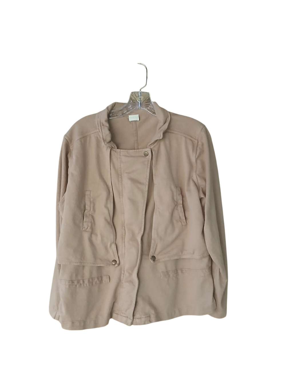 Poetry Tan Zip Up Hemp & Cotton Jacket Size 12